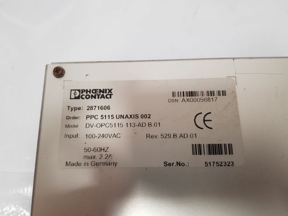 Phoenix Contact 2871606 Display Panel Dv-opc5115 113-ad B.01
