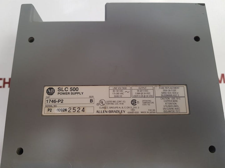 Allen-bradley 1746-p2 Ser: B Slc 500 Power Supply
