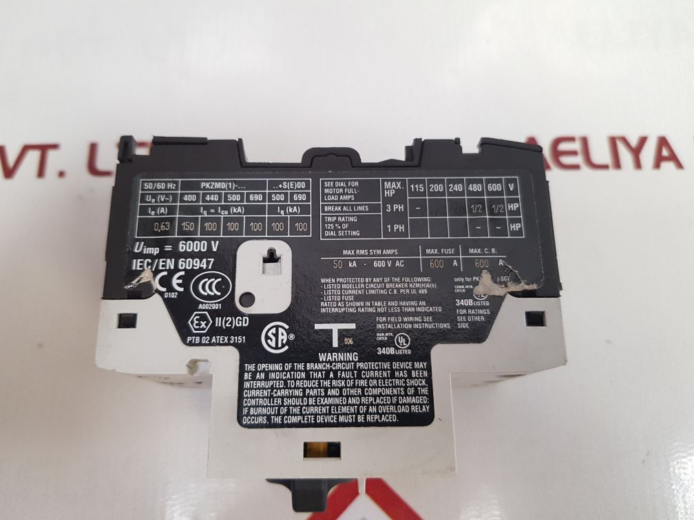Moeller Pkzm0-0,63 Protective Circuit Breaker Used
