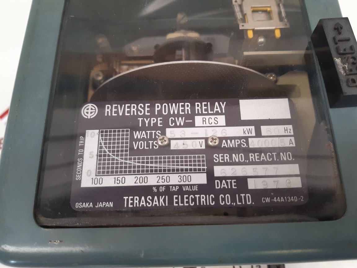 Terasaki Electric Cw-rcs Reverse Power Relay
