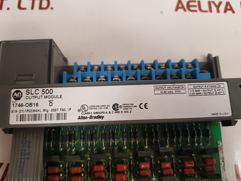 Allen-bradley 1746-ob16 Ser: D Slc 500 Output Module Used
