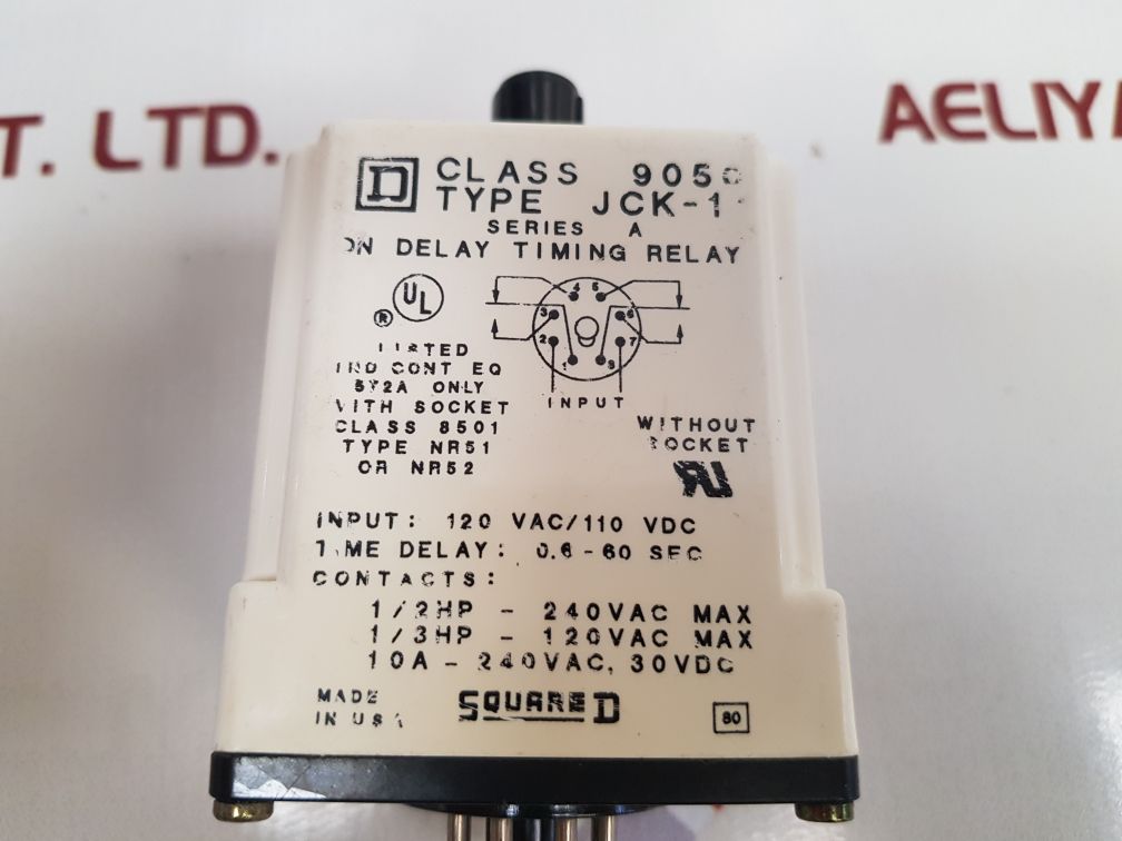 Square D Jck-1 Class 9050 Timing Delay Relay Series A
