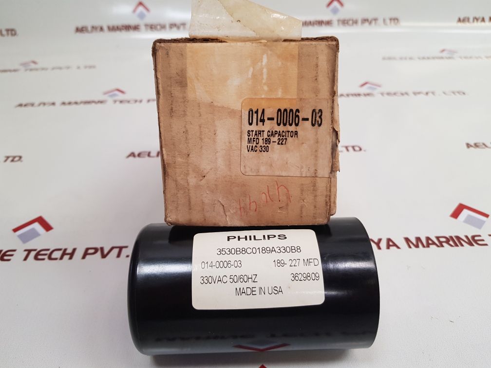Philips 3530B8C0189A330B8 Start Capacitor 330Vac 50/60Hz
