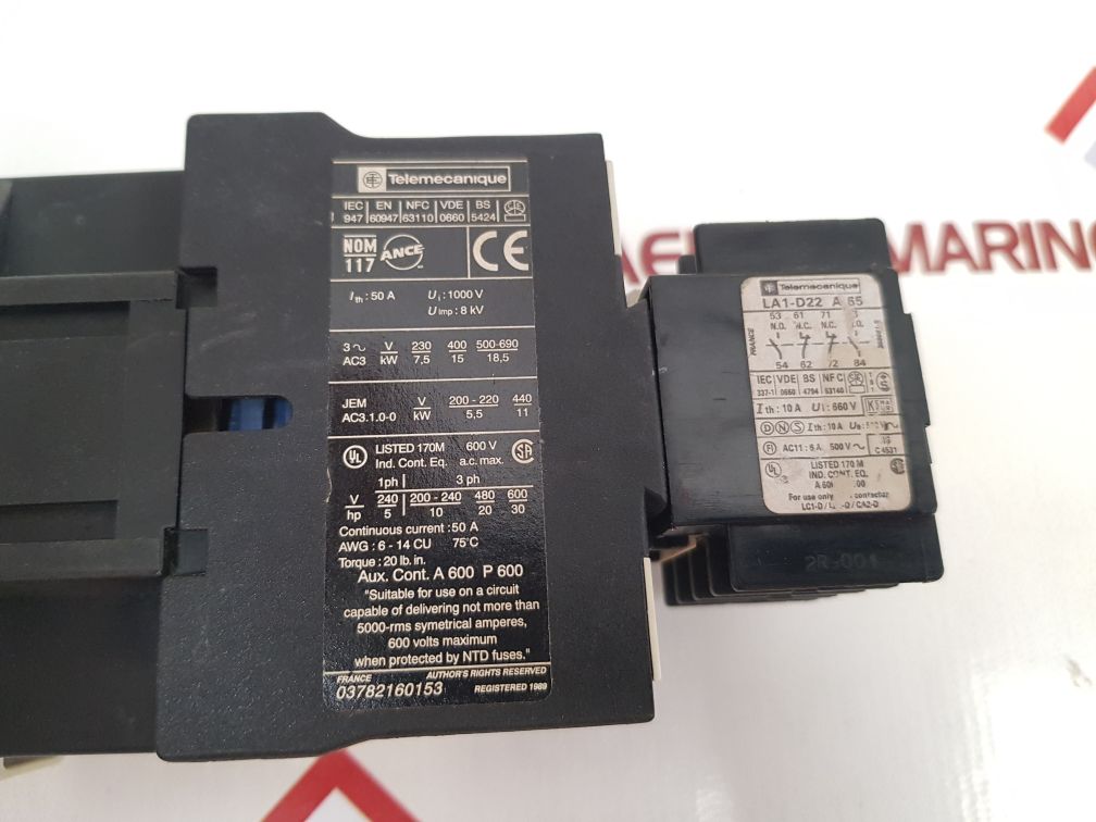 Telemecanique La1-d22 A 65 Auxillary Contact Block
