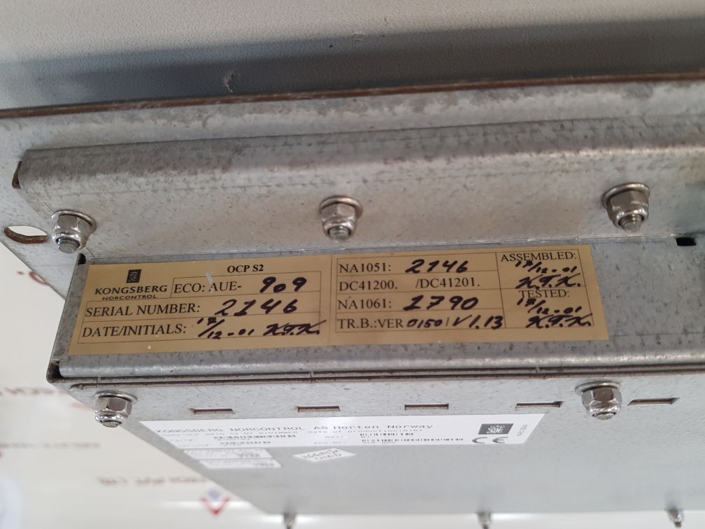 Kongsberg norcontrol 8100193 rev.b1 ocp 8810 s2 nt w/dimmer aue-909
