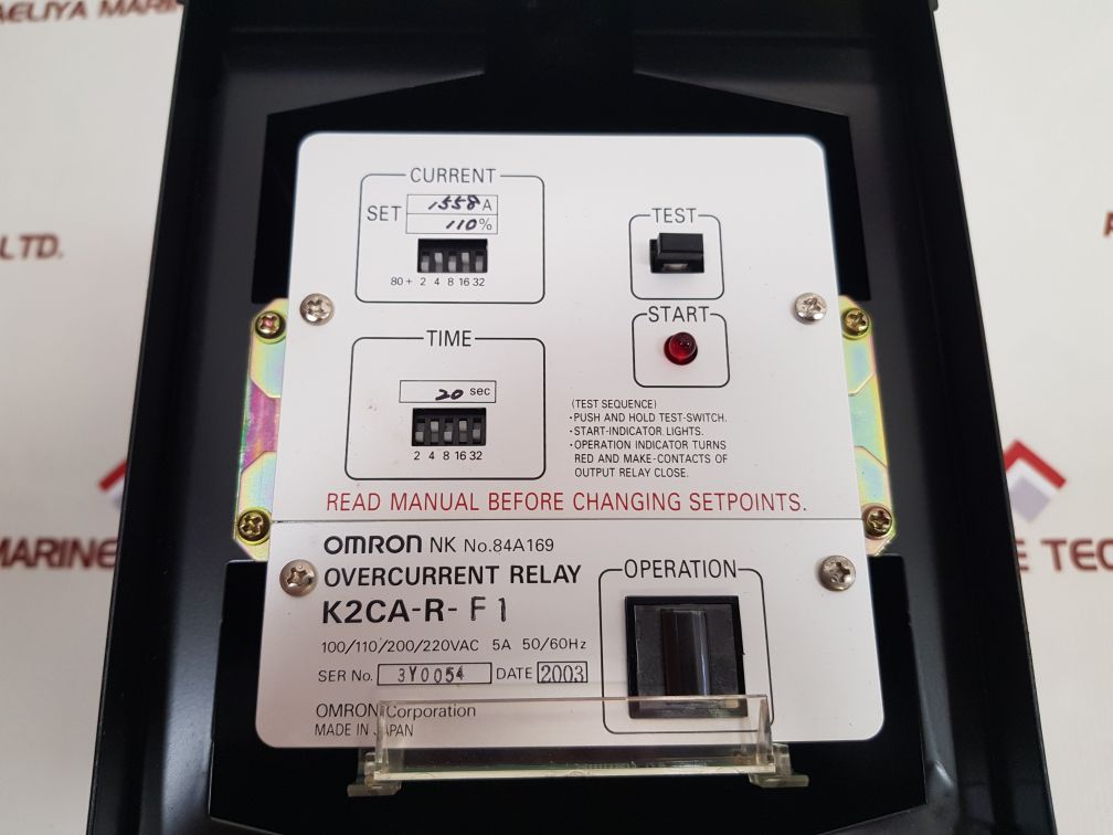 Omron K2Ca-r-f1 Overcurrent Relay 84A169
