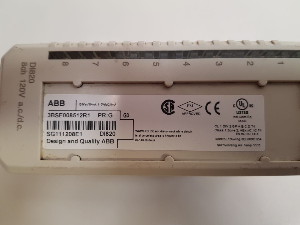 Abb 3Bse008512R1 Input Module Di820 Pr:G
