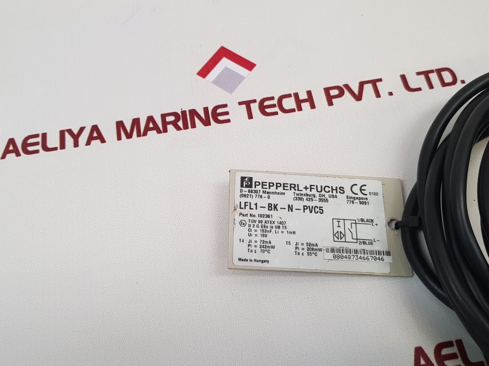 Pepperl+Fuchs Lfl1-bk-n-pvc5 Ball Type Float Switch
