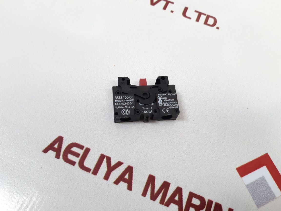 Siemens 3Sb3400-0C Contact Block With Safety Switch 1Nc
