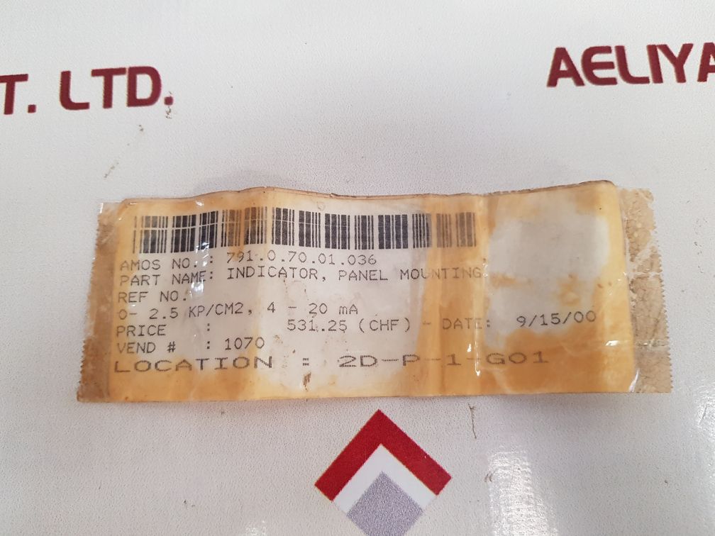 Camille Bauer 0 To 2,5 Kp/Cm2 Mounting Indicator Panel Meter
