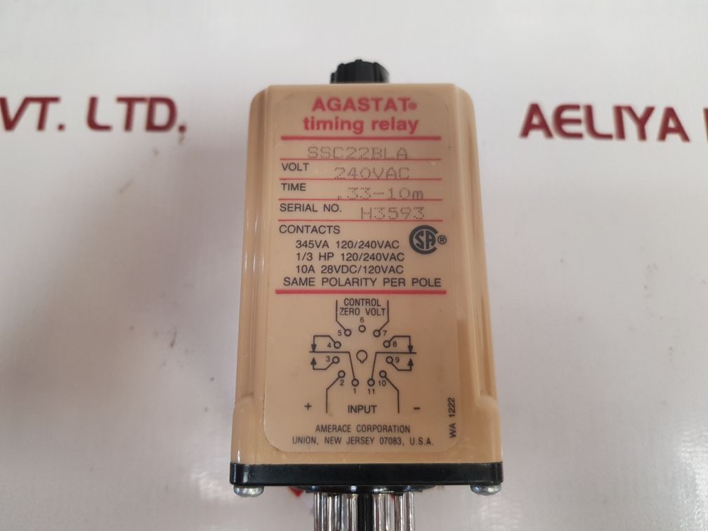Agastat Ssc22Bla Timing Relay 33-10M
