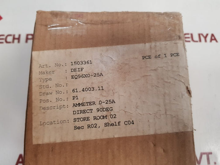 Deif Eq96-x Analog Meter Eq96X0-25A New
