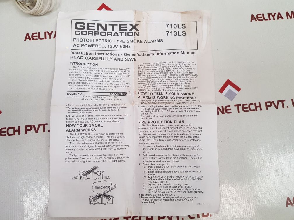 Gentex 710Ls-w Photoelectric Type Smoke Alarm
