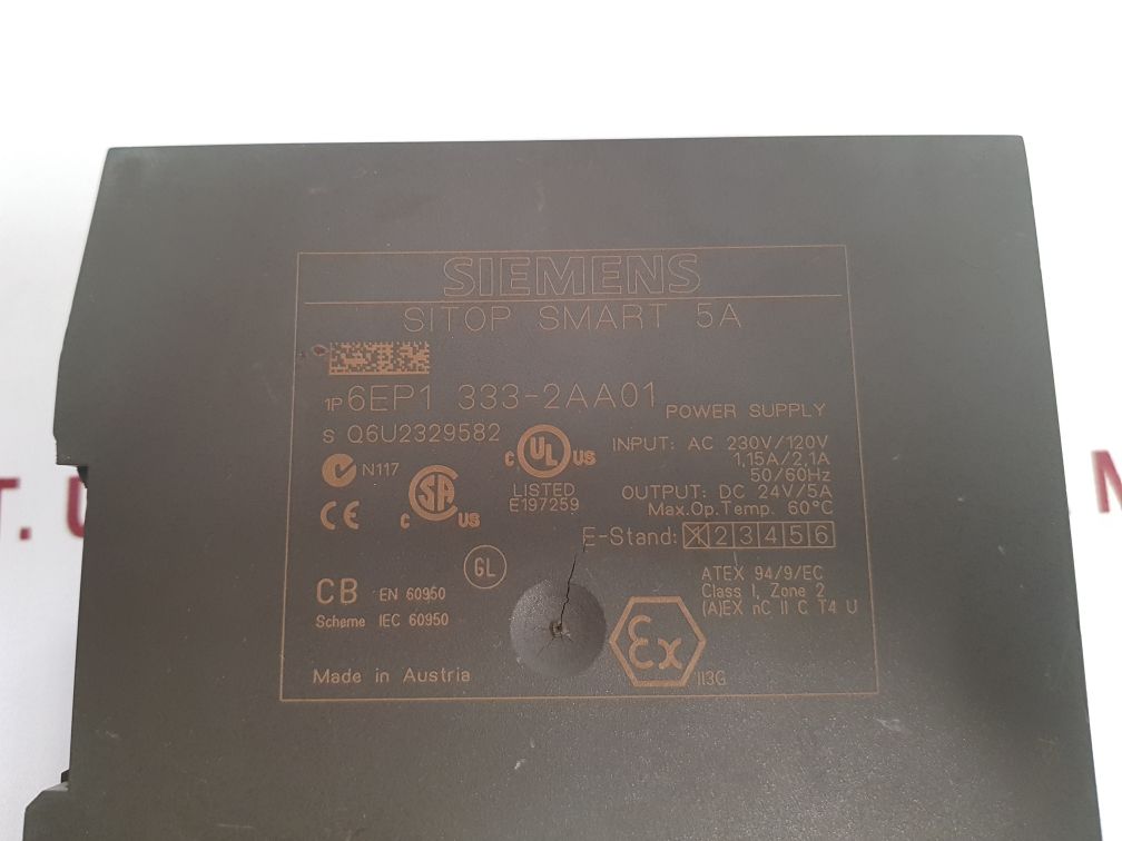Siemens Sitop Smart 5A 6Ep1 333-2Aa01 Power Supply

