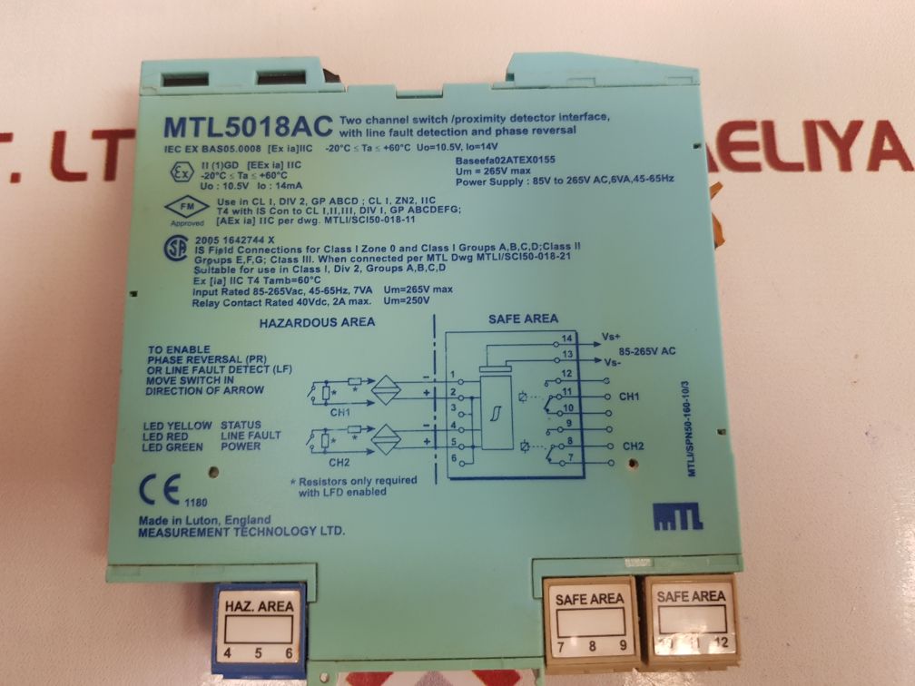 Measurement Technology Mtl 5018Ac Proximity Detector Interface
