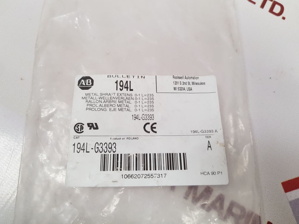 Allen-bradley 194L-g3393 Shaft Extension
