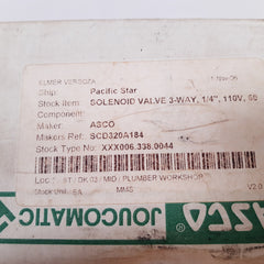 Asco Scd320A184 Solenoid Valve