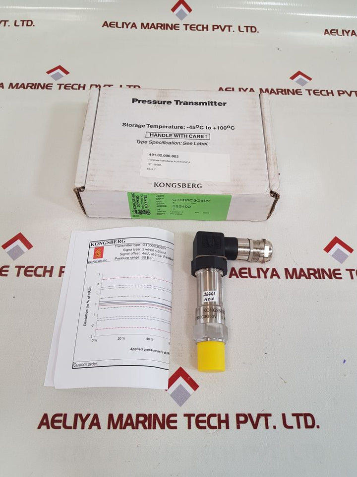 Kongsberg gt300c3g60v pressure transmitter