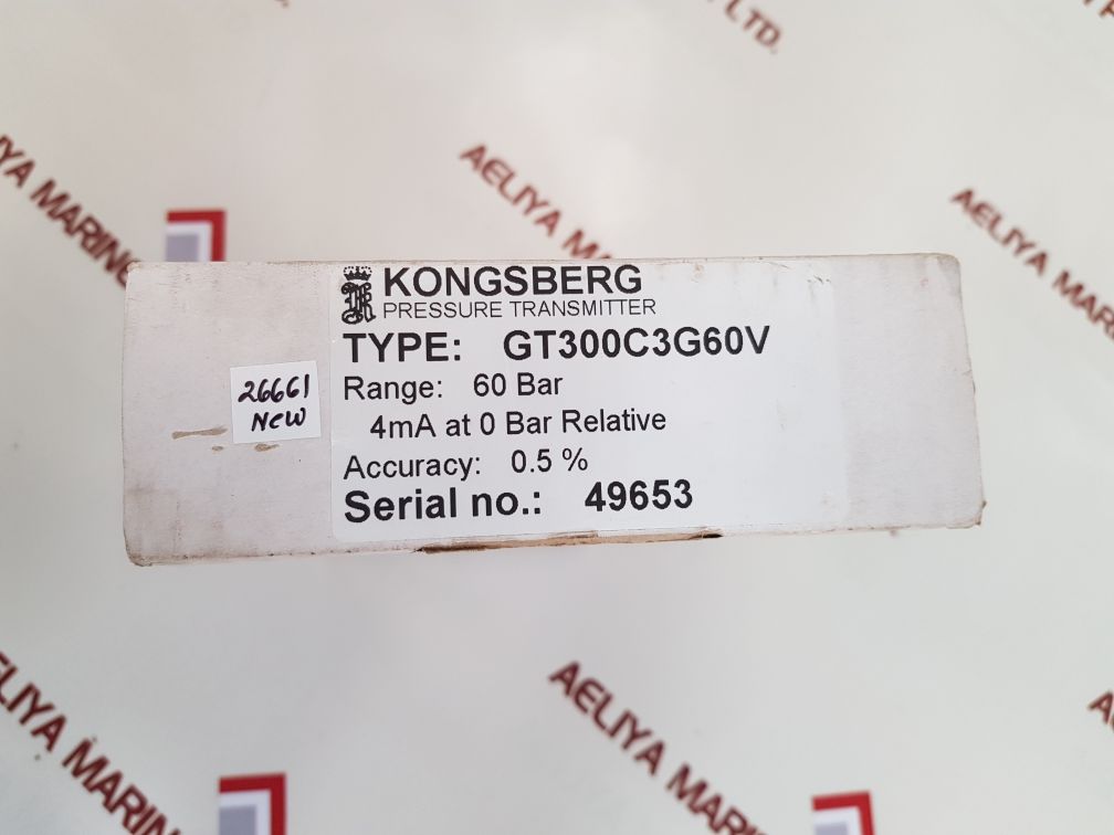 Kongsberg gt300c3g60v pressure transmitter