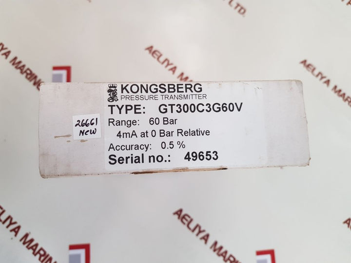 Kongsberg gt300c3g60v pressure transmitter
