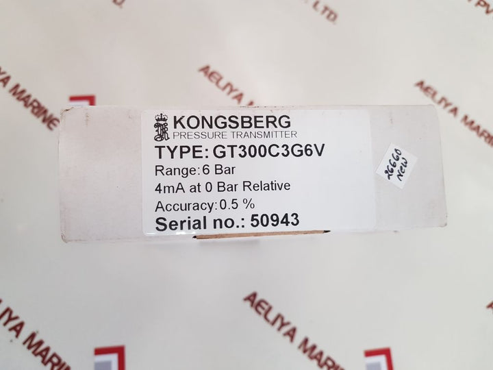 Kongsberg gt300c3g6v pressure transmitter