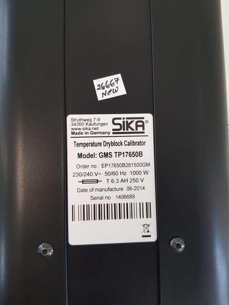 Sika gms tp17650b temperature dryblock calibrator