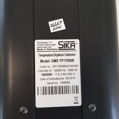 Sika gms tp17650b temperature dryblock calibrator