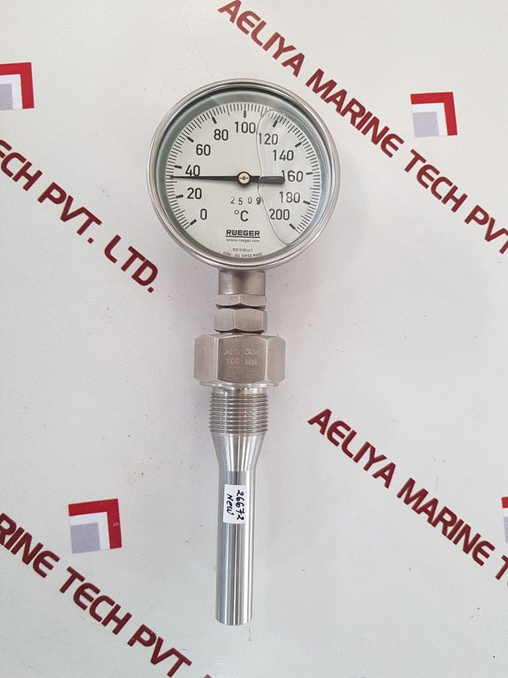 Rueger en13190 cl. 1 thermometer 0 to 200°c
