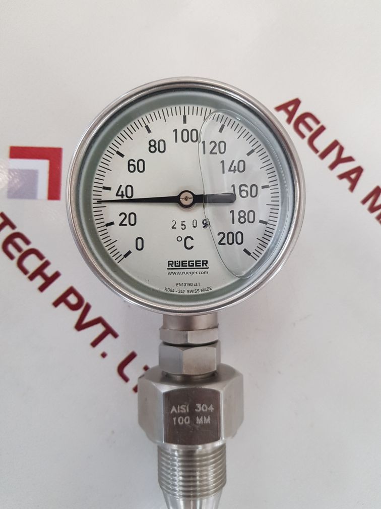 Rueger en13190 cl. 1 thermometer 0 to 200°c