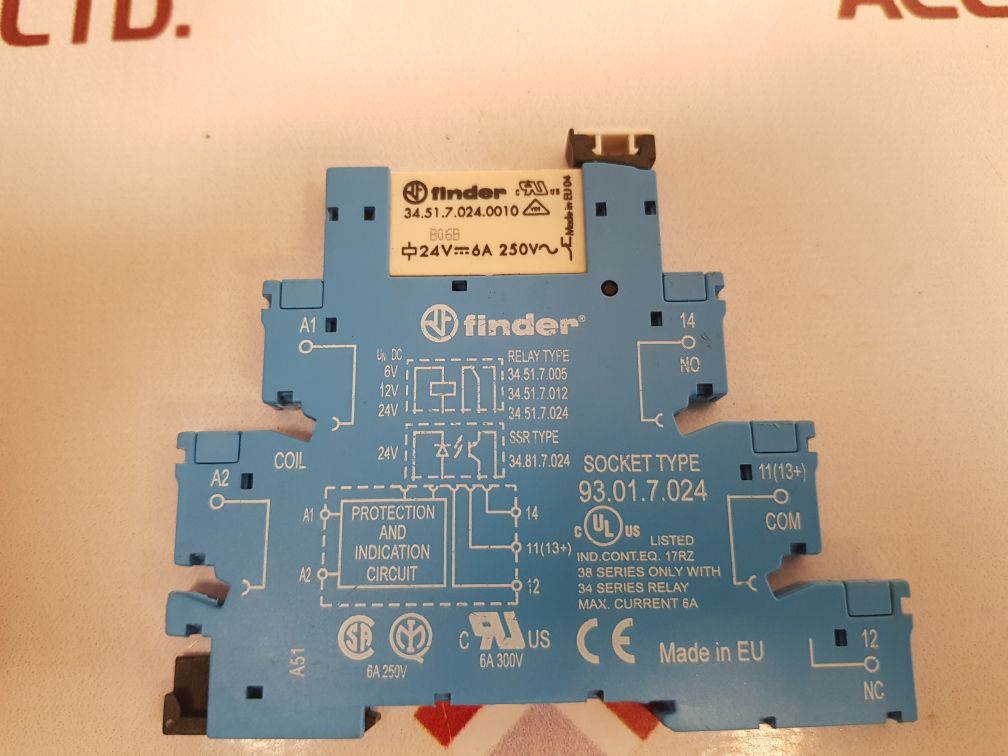 Set Of 8X Finder 34.51.7.024.0010 Relay With 93.01.7.024 Socket