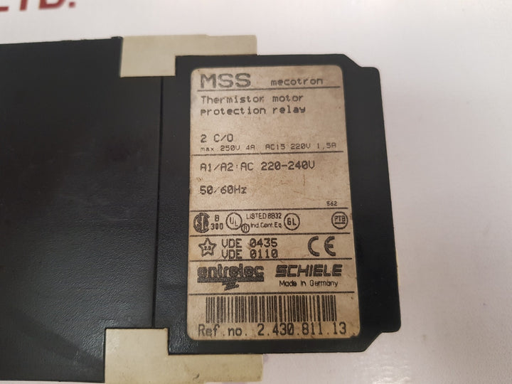 Entrelec schiele mss mecotron thermistor motor protection relay 2.430.811.13
