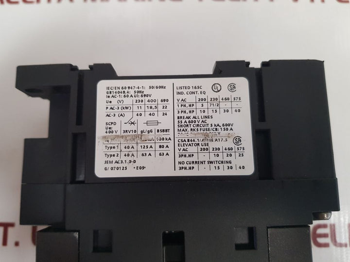 Siemens 3Rt1035-3Al20-1Aa0 Contactor
