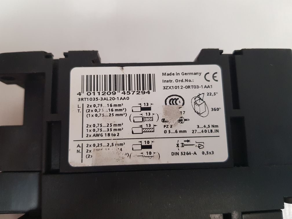 Siemens 3Rt1035-3Al20-1Aa0 Contactor