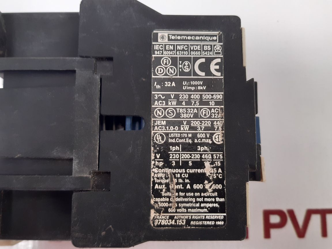 Telemecanique Lc1 D18 10 Contactor Used