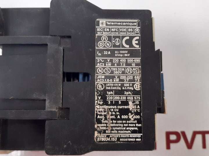 Telemecanique Lc1 D18 10 Contactor Used