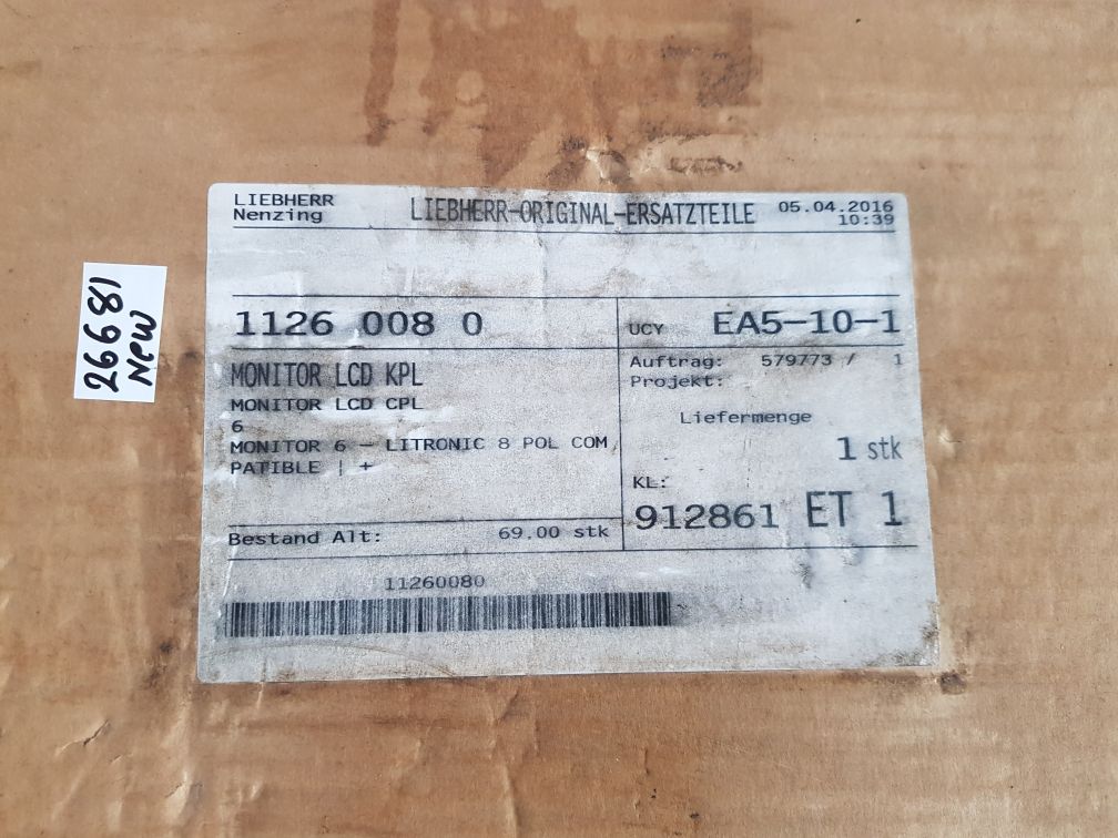 Liebherr pme1 monitor 6–8 pol compatible control panel 11260080