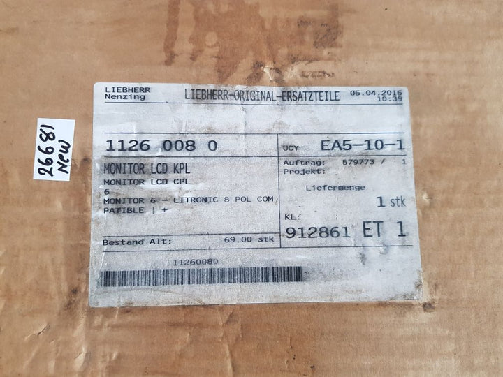 Liebherr pme1 monitor 6–8 pol compatible control panel 11260080
