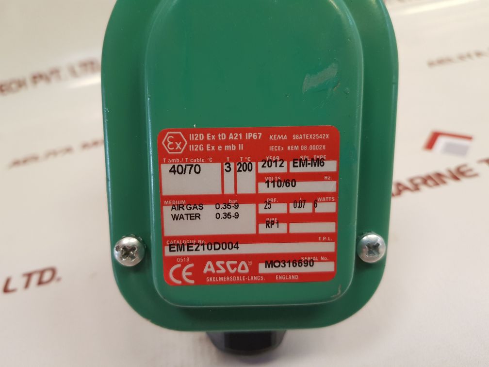 Asco Eme210D004 Solenoid Valve Em-m6