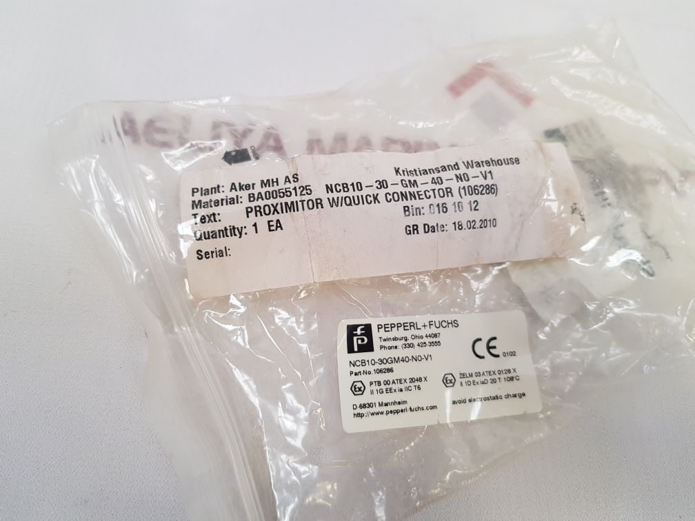 Pepperl+Fuchs Ncb10-30Gm40-n0-v1 Inductive Proximity Sensor