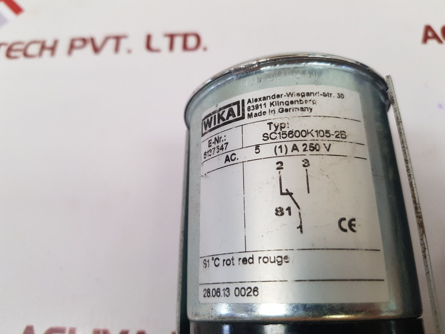 Wika sc15600k105-2b guage switched thermometer