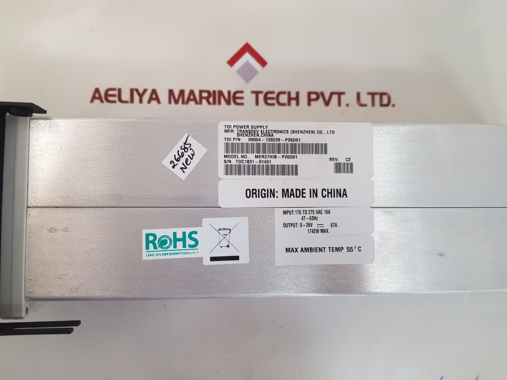 Transdev electronics mer27hib-p26d01 tdi power supply 09004-139239-p26d01