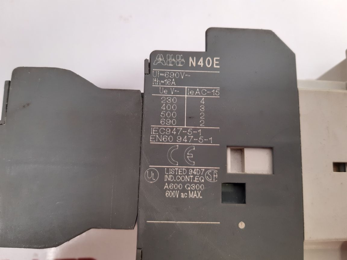 Abb N44E Contactor With N40E Control Relay