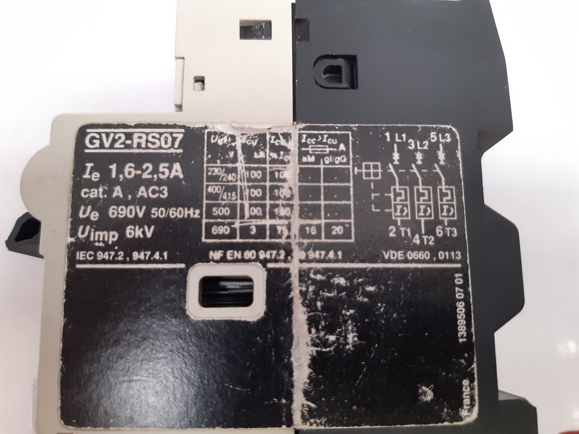 Telemecanique Gv2-rs07 Motor Circuit Breaker