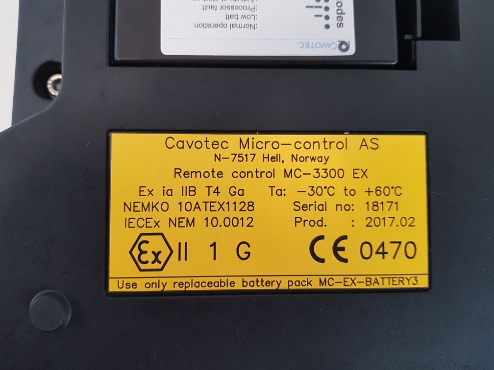 Cavotec micro - control mc 3300 ex remote control