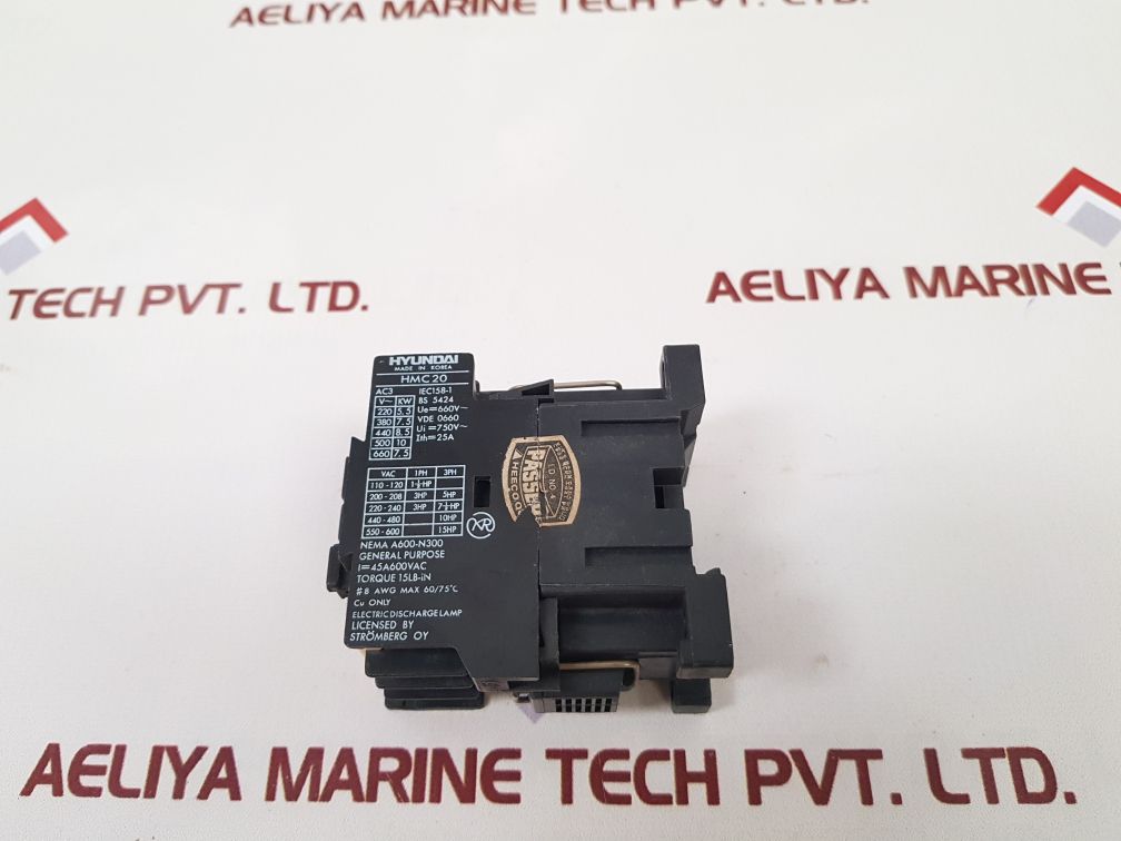 Hyundai Hmc20 W10 Magnetic Contactor 200V 50Hz 200...220V 60Hz