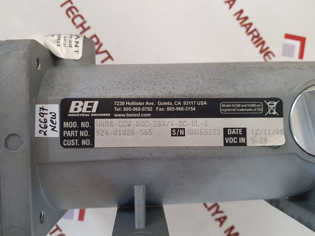 Bei h40a-ccw-8gc-28v/v-sc-ul-s optical encoder 924-01026-565