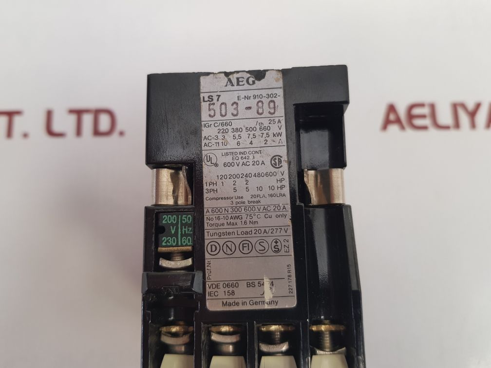 Aeg 910-302-503-89 Contactor Enr 910-302-503-89