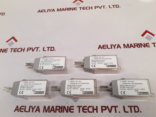 Set of 5x Phoenix contact 250vac/6a 1co agcdo+au relay connector st-rel3-hg 24/21