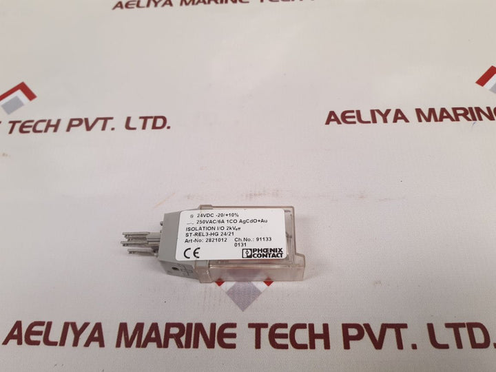 Set of 5x Phoenix contact 250vac/6a 1co agcdo+au relay connector st-rel3-hg 24/21