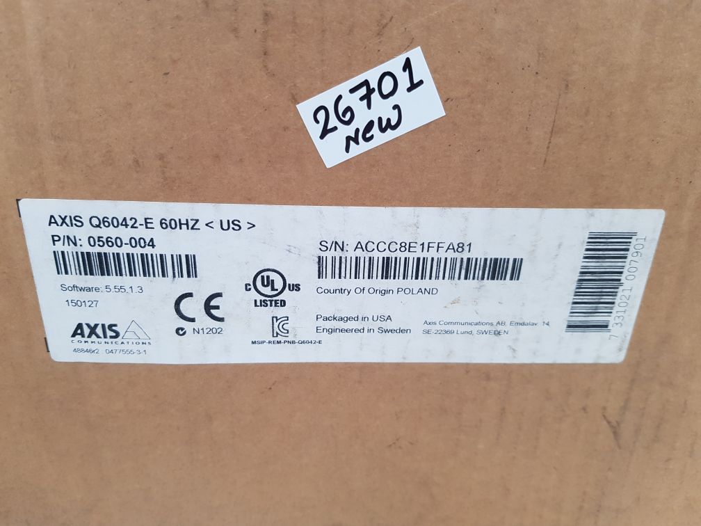 Axis q6042-e 60hz  0560-001-02 network camera
